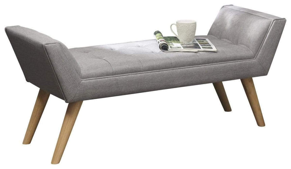GFW Milan Upholstered Storage Bench, Window Seat With A Padded Stool Seat With Accent Solid Wood Legs, Suitable for Living Room Bedroom Hallway Or