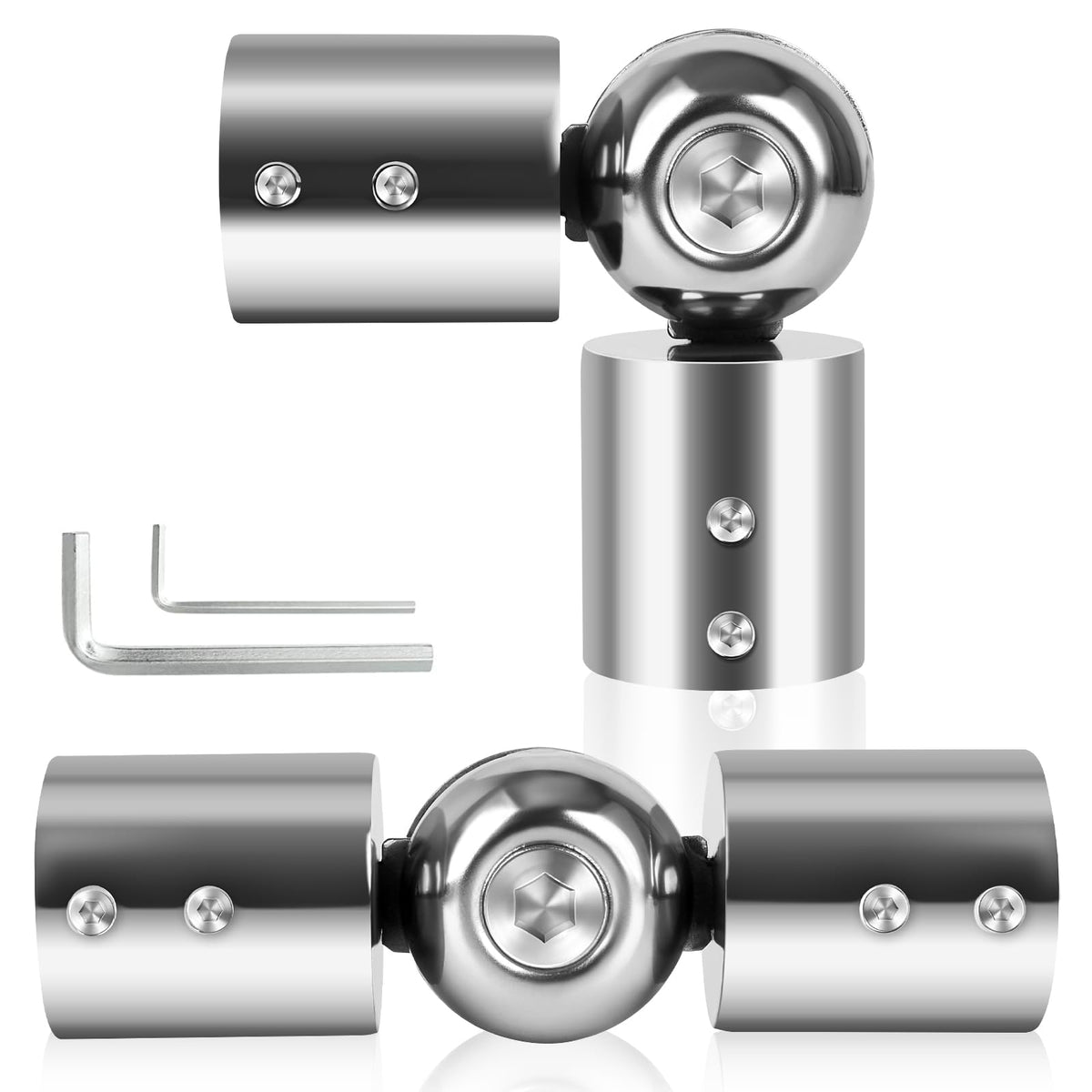 SEGNAYEN Hinged Elbow Connector Curtain Rod Corner Connector, Heavy Duty Bay Window Curtain Pole Elbow Joint Kit for 1? Curtain Rod, Adjustable Corner