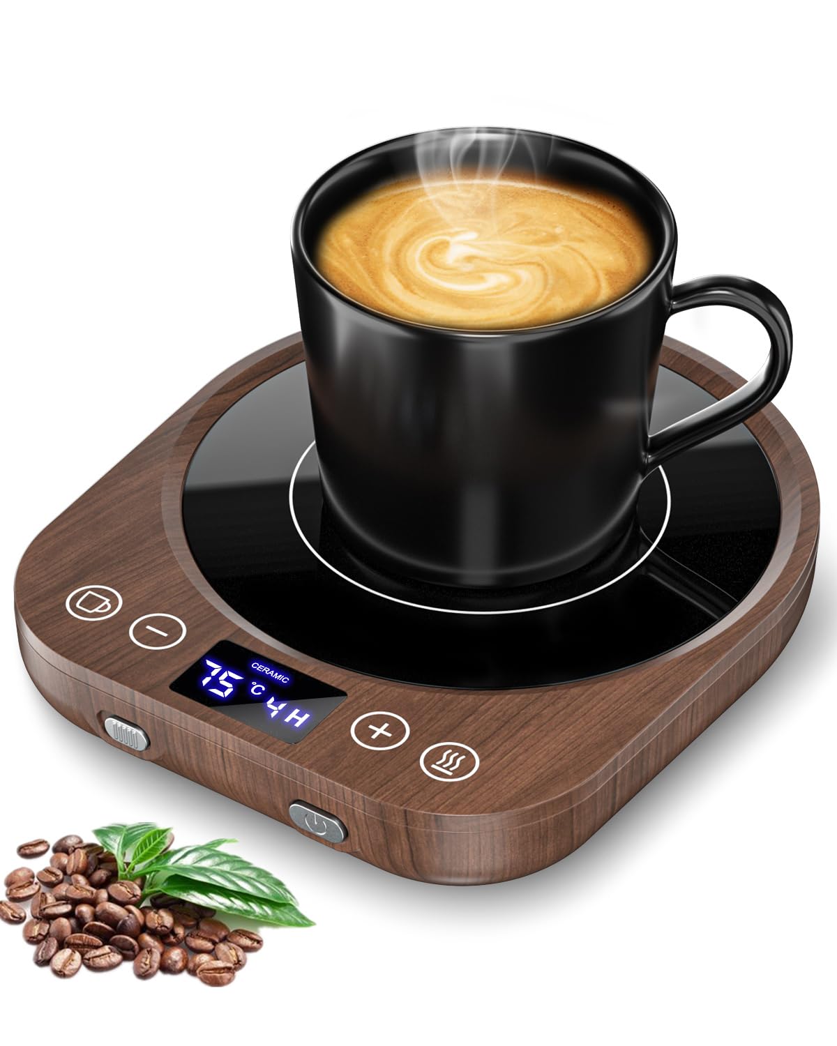 MQFORU Coffee Mug Warmer, Mug Warmer for Desk, Smart Cup Warmer with Gravity Sensor, 9 Temperature Settings, 1-9H Timing, 4H Auto Shut Off, Cup Warmer