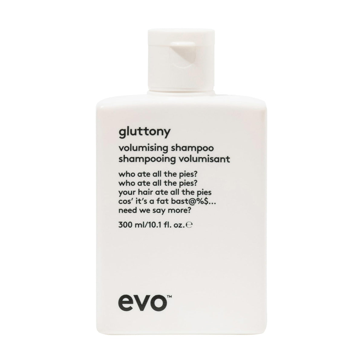 Evo Gluttony Volumising Shampoo - Full Size Lightweight Shampoo To Gently Cleanse, Build Body & Strengthen Fine Hair - 300ml