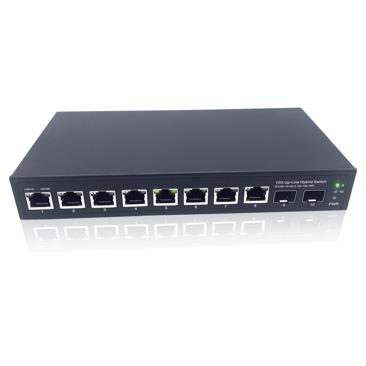 Elfcam? - 10Gb Fiber Optic Switch with 2 Ports 10G SFP+ and 8 Ports 2.5 Gigabit Ethernet RJ45, Plug & Play Unmanaged