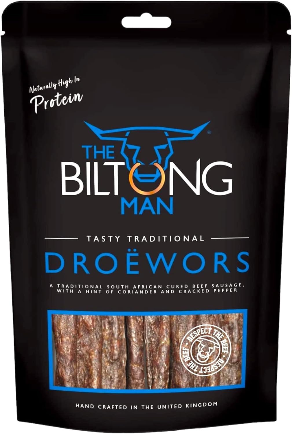 The Biltong Man Tasty Traditional Dro?wors Sticks ? High-Protein Beef Snack, 500g