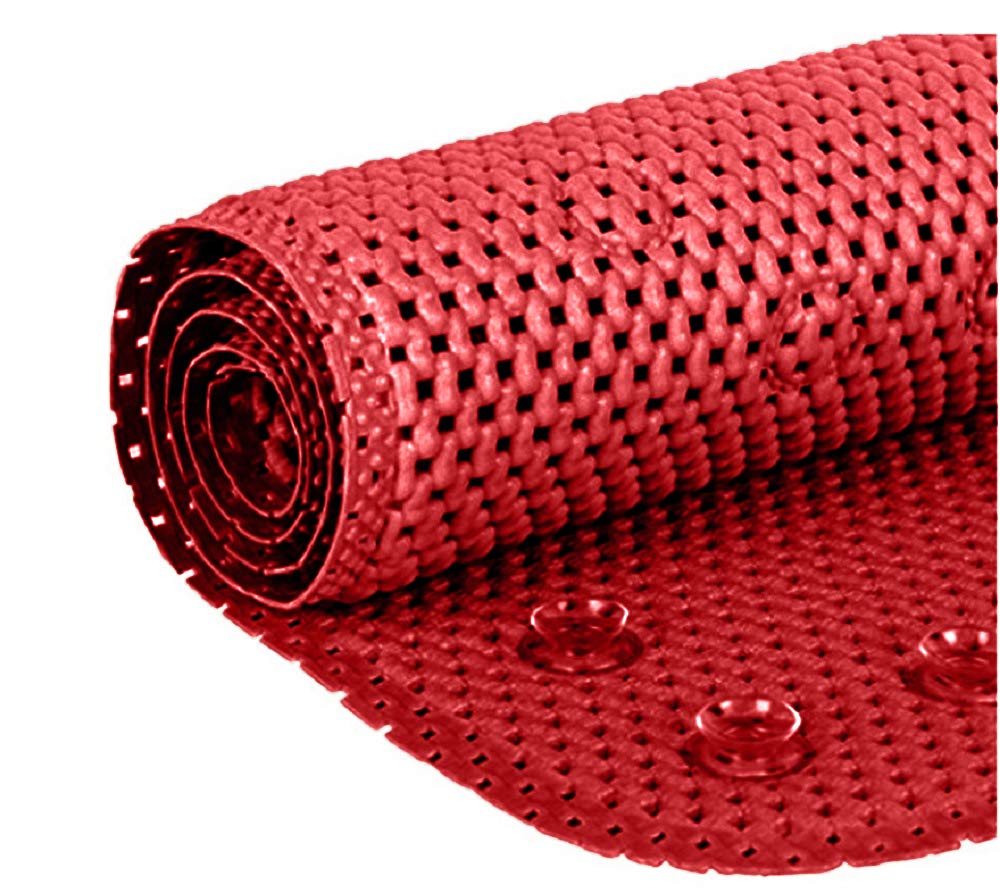 Deluxe Bathtub Mat Non Slip, Soft Foam Bath Mats for Bathroom Tub, Bathtub Mat with Drain Holes, Suction Cups- 36? X 17? - Red