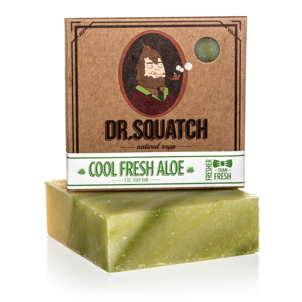 Cool Fresh Aloe Soap for Men ? Naturally Refreshing Aloe Vera Soap for Men with Organic Oils ? Bar Handmade in USA by Dr. Squatch