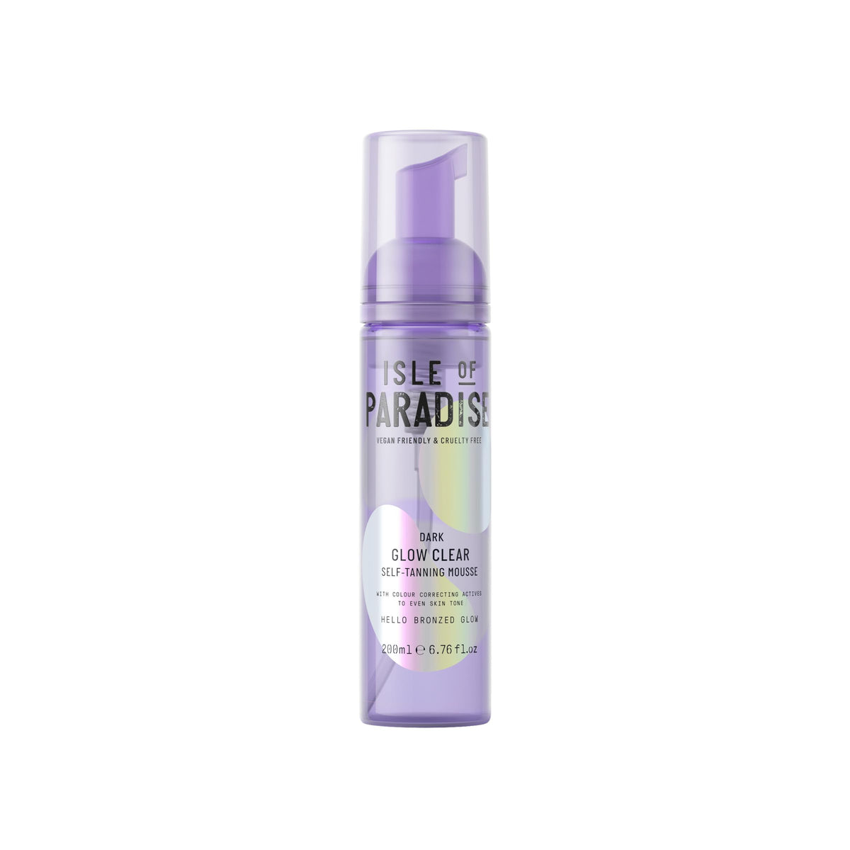 Isle of Paradise Self Tan Mousse, Dark (200 ml) Glow Clear Self Tanning Foam, Natural Ingredients & Vegan (packaging may vary)