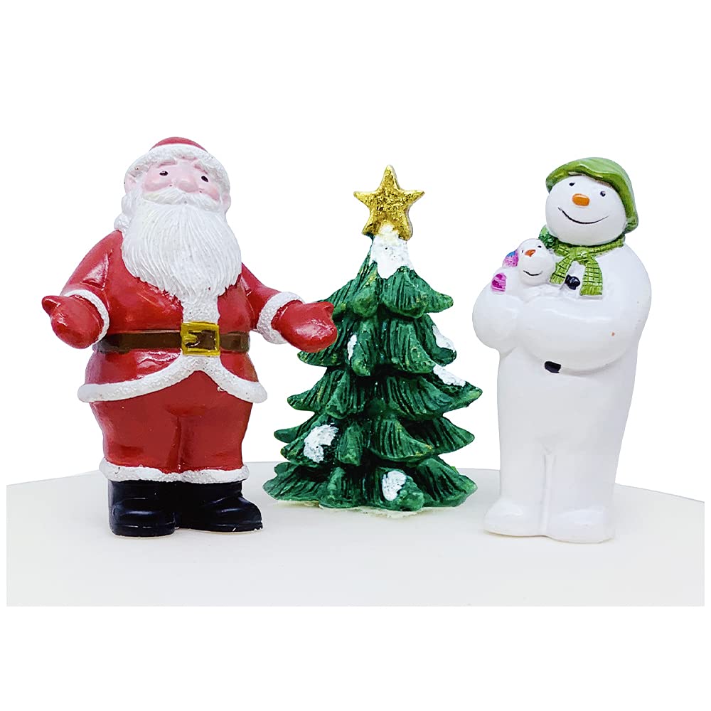 Anniversary House 3-Piece The Snowman and The Snowdog Cake Topper Set - Hand-Painted Resin Christmas Decorations - Reusable Festive Cake Toppers -