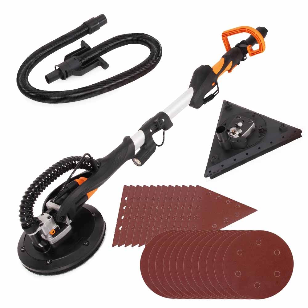 Evolution Power Tools R225DWS-T, Telescopic Drywall Sander with Dual Heads, Wall Sander, Ceiling with Pole, dustless, Floor, Electric, Ceiling, with