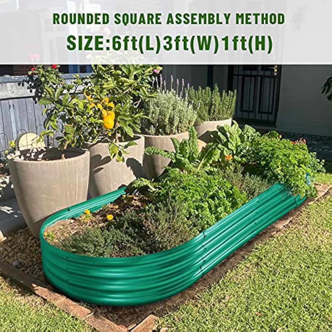 Land Guard Green Raised Bed, 6×3 ft Elevated Planter Box, Raised Beds for Gardening Vegetables(Green)…