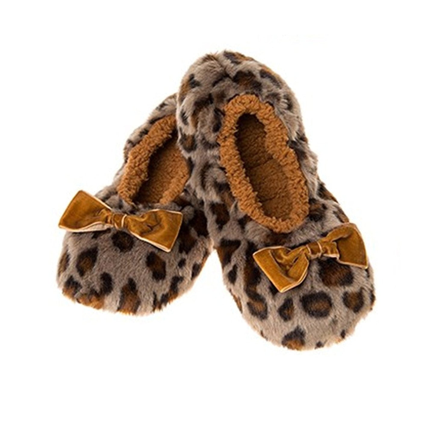Grey Leopard Touch Me Snoozies Winter Warm Modern Ballet Slippers - Ladies / Girls (Medium UK 5-6)