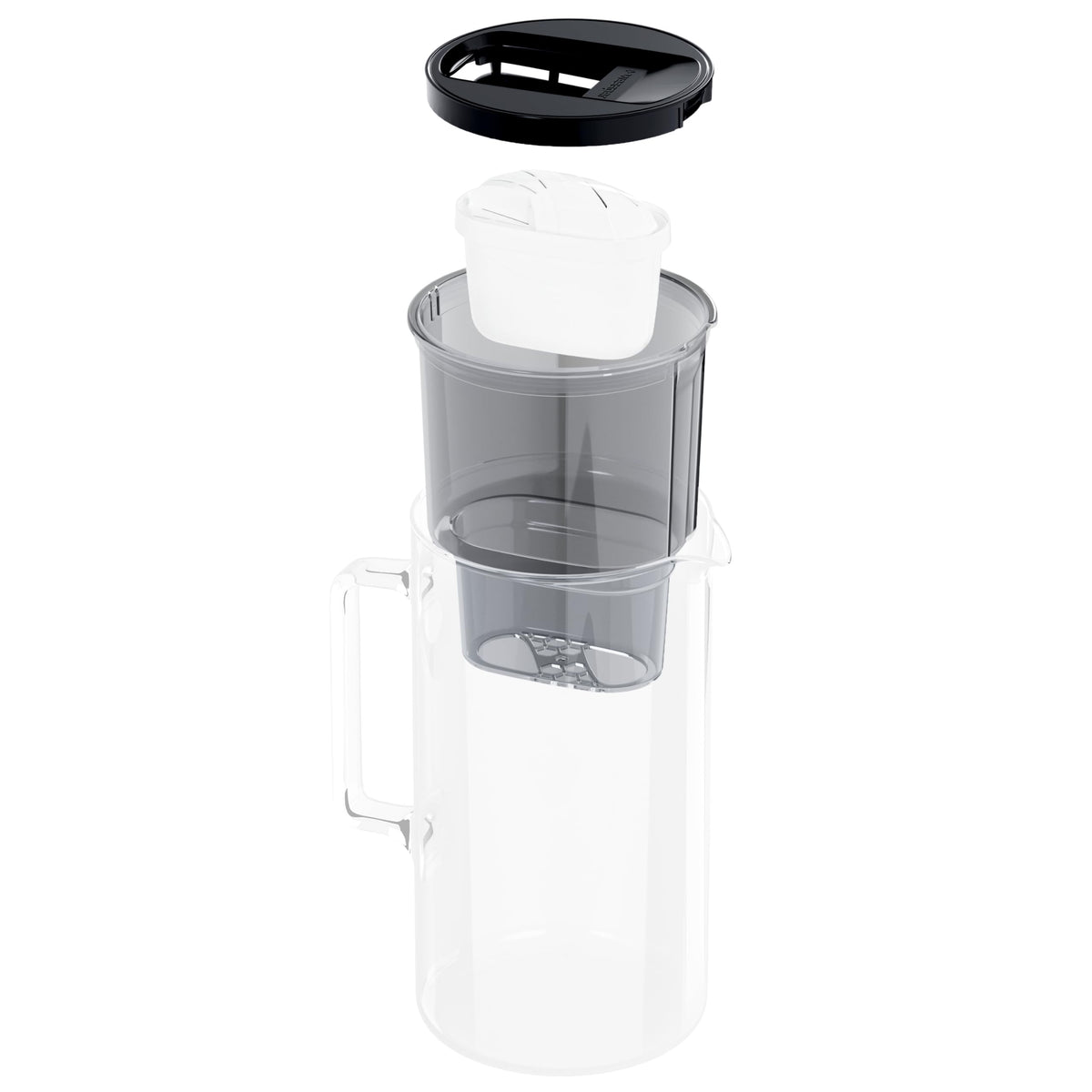 Wessper Glass Water Filter Jug + 1 Water Filter Cartridge | Replacement for Dafi Unimax Aquaphor A5 BRITA Maxtra+ Philips AWP212/10 Filter | 3 Litre |