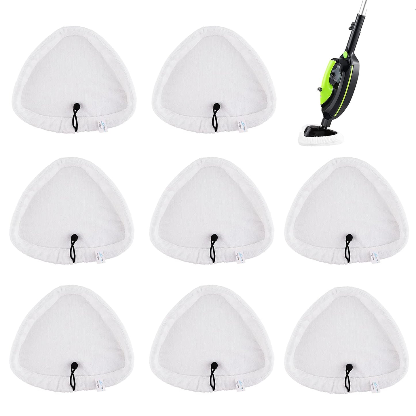 Sgizoku 8PCS Universal Triangular Steam Mop Pads Compatible with H2O Steam Cleaners:for H20 HD/X5 Microfiber Cloths Covers Replacement for