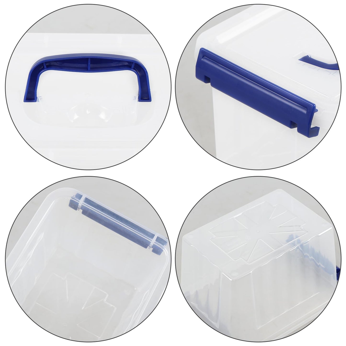 Hayixia 6 Pack 3 Litre Clear Storage Boxes with Lids, Small Plastic Organiser Container Box