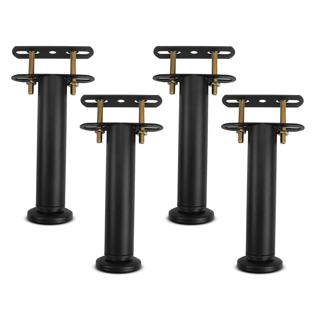 Bed Support Legs, Metal Adjustable Legs for Bed, Heavy Duty Bed Center Frame Middle Reinforce Circular Bottom Extendable Slat Support Leg for Cabinet
