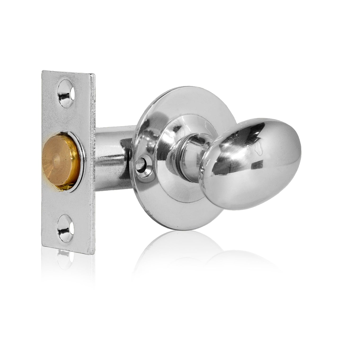 XFORT Rack Bolt Security Kit in Polished Chrome, Oval Turn Knob with 55mm Rack Bolt. Extra Security As an Additional Lock, Enhanced Protection for