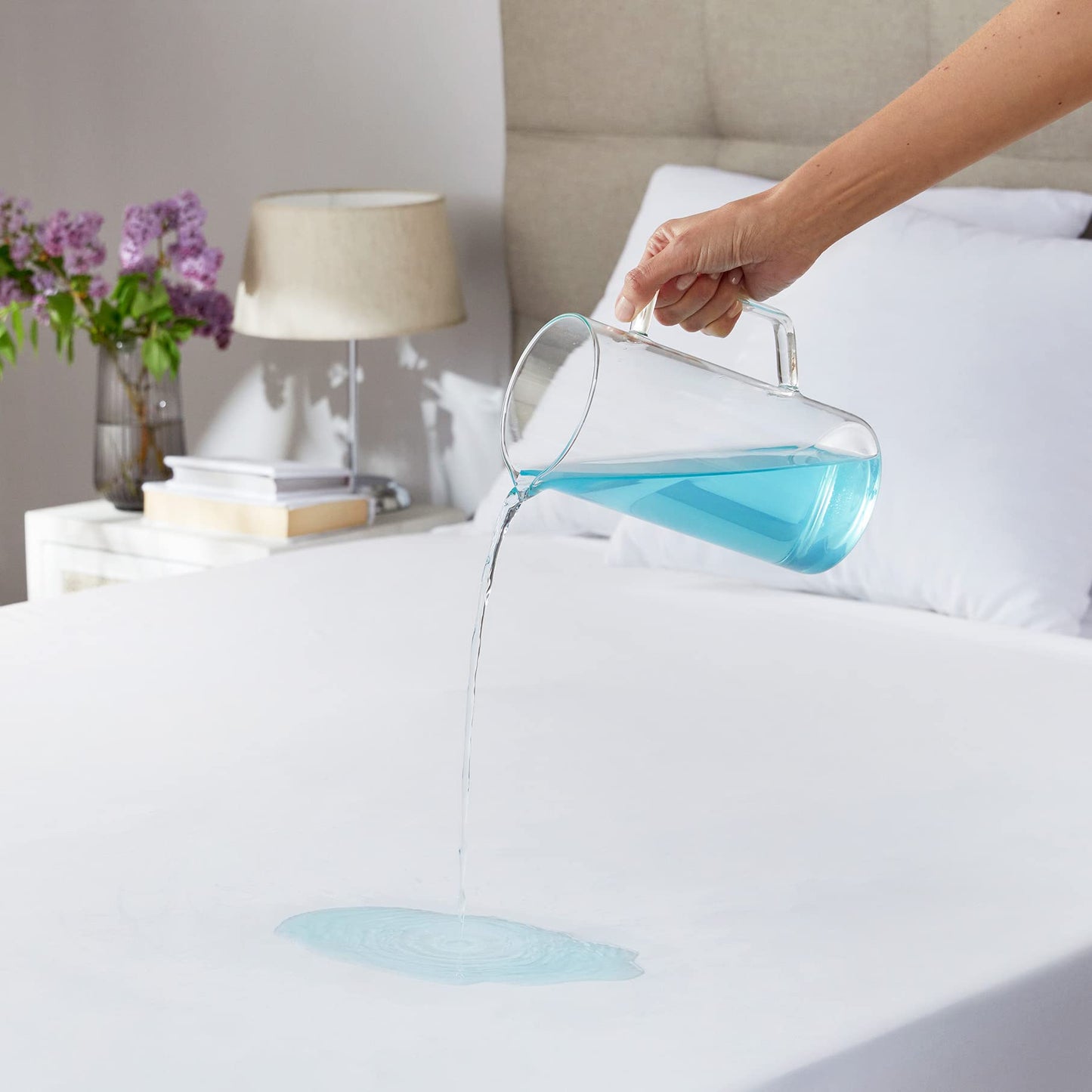Pikolin Home - Sanitary Mattress Protector – Waterproof, Breathable, white Cama 105-105 x 190/200 cm white