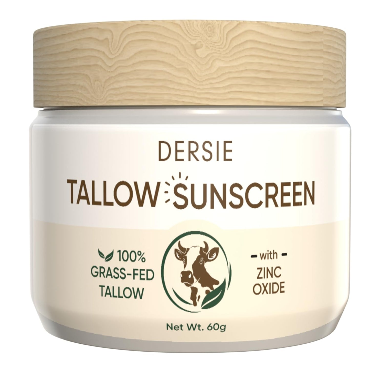 Natural Beef Tallow Sunscreen SPF 30: Instant Sun Protection with 100% Grass Fed Tallow and Zinc Oxide - Deep Hydration & Non-Greasy Formula for