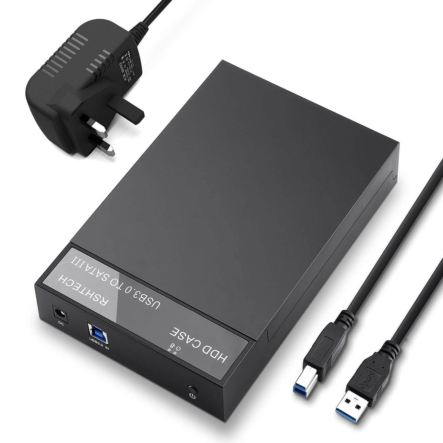 RSHTECH Hard Drive Enclosure, External USB 3.0 to SATA HDD Caddy Portable Disk Case for 2.5 3.5 inch SATA I/II/III HDD SSD, Support UASP & 16TB Drives