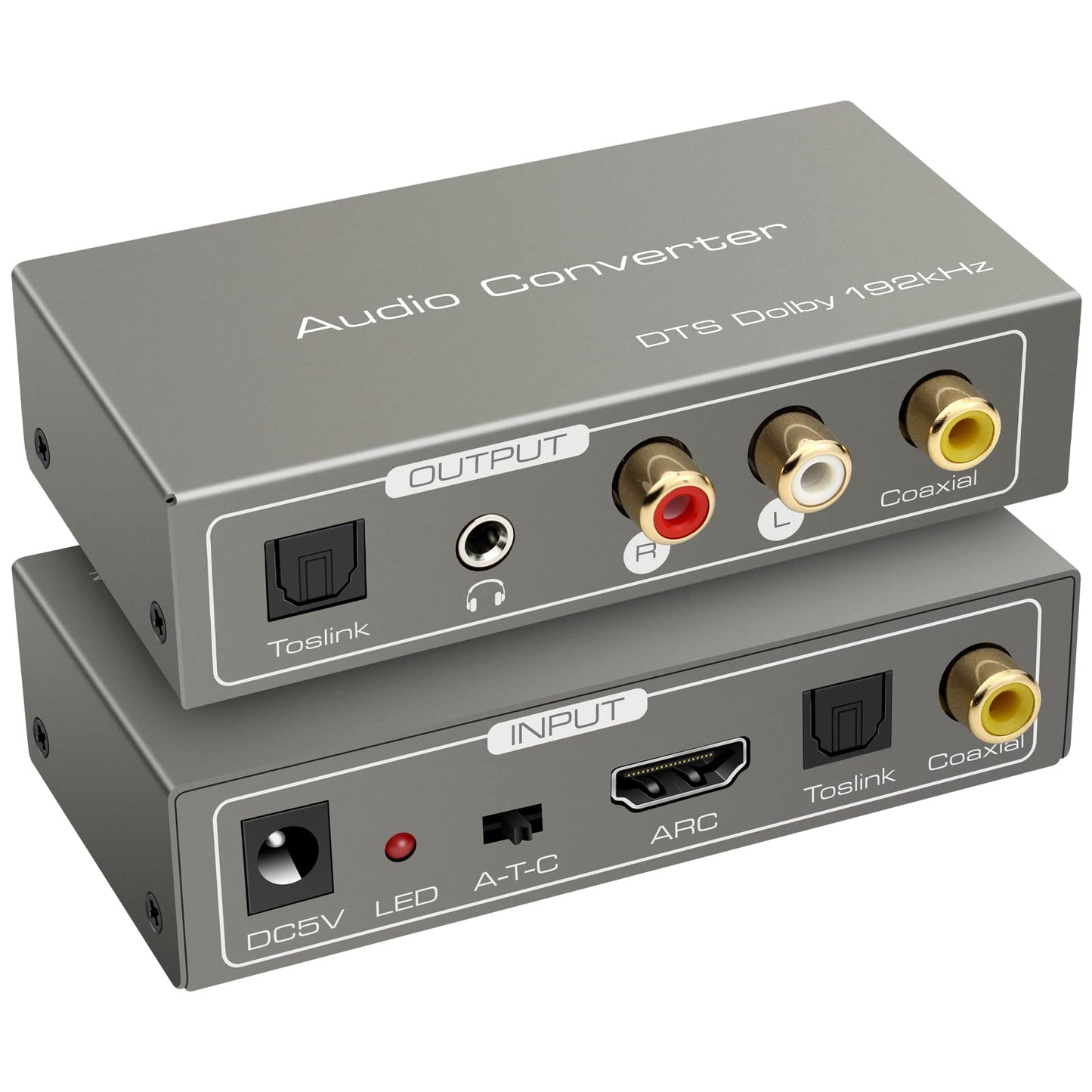 VEDINDUST HDMI ARC Adapter 192KHz HDMI ARC Audio Extractor Multi-Function Audio Converter Optical Toslink SPDIF to SPDIF RCA L/R 3.5mm Aux For