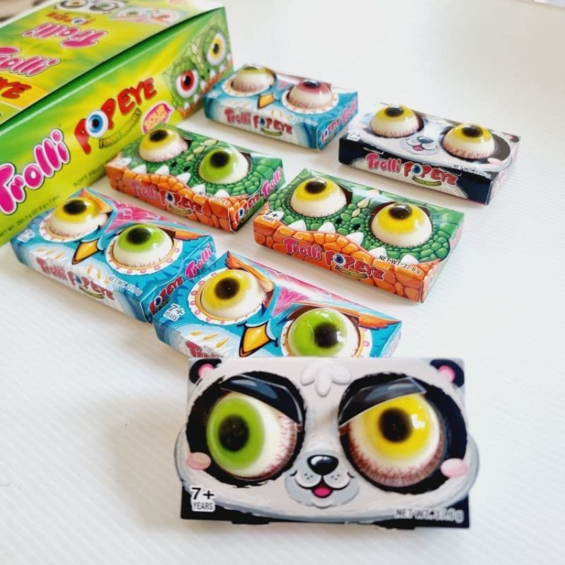 Hilary Trolli Pop Eye Funny Animals Soft Fruit Gummy Candy with Sour Center 37.6g x 7pcs