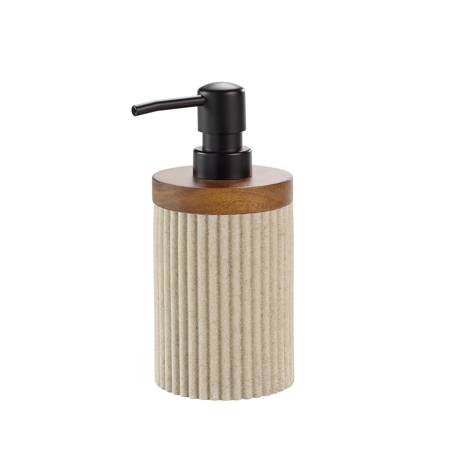 Douceur d'Int?rieur Niagara Soap Dispenser Diameter 8 x 17 cm, Natural, Polyresin and Acacia