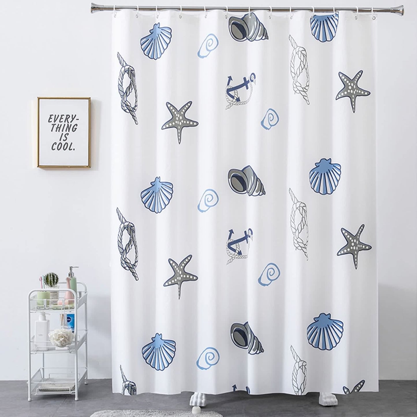 Whoiy Shower Curtain for Bathroom with Hooks Peva Bath Curtain for Wet Room Bathtub Shower Stall Big Size 300x200CM