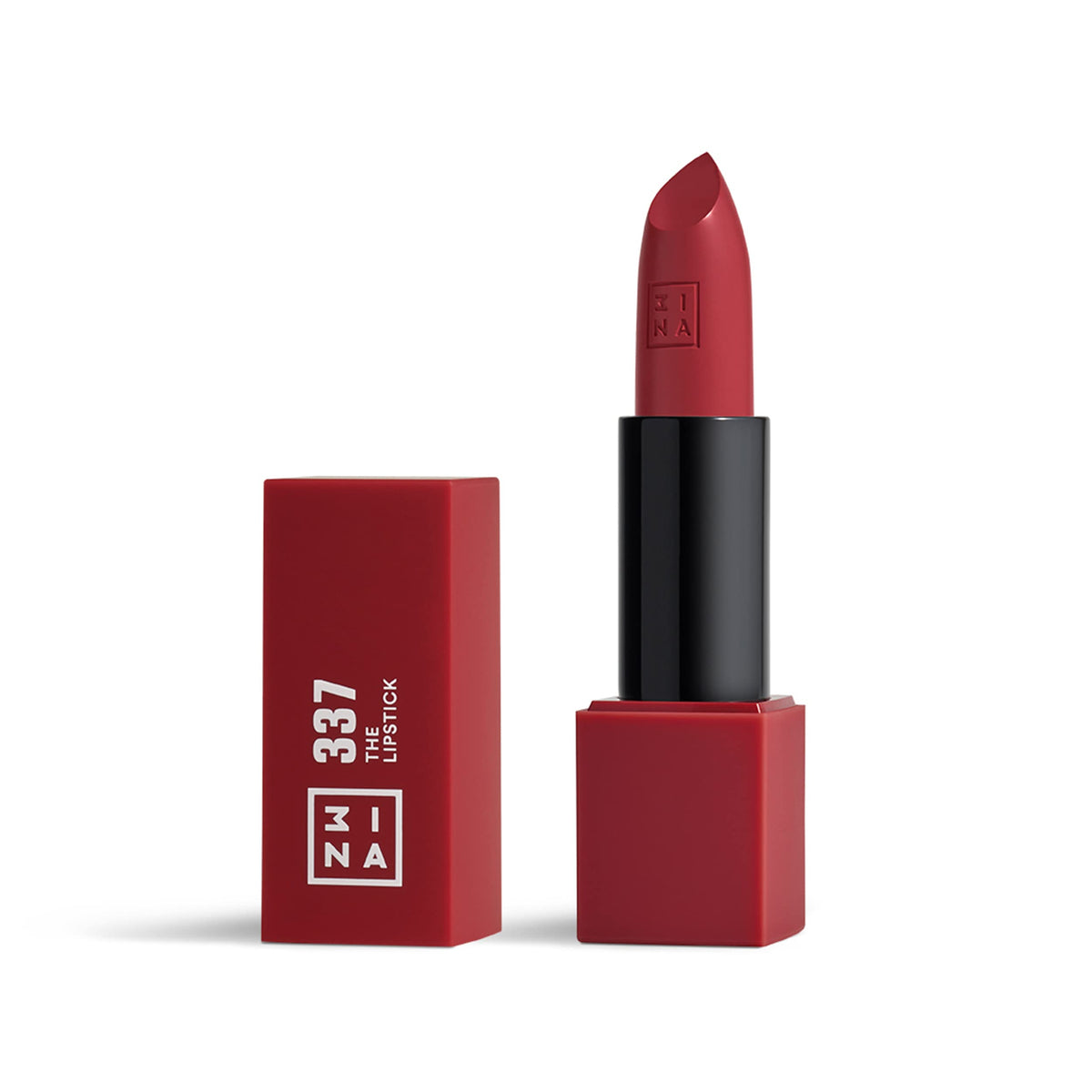 3INA MAKEUP - Vegan - The Lipstick 337 - Dark wine - Highly Pigmented Shades - Moisturizing Creamy Texture - Smooth Formula - Intense Color - Shiny