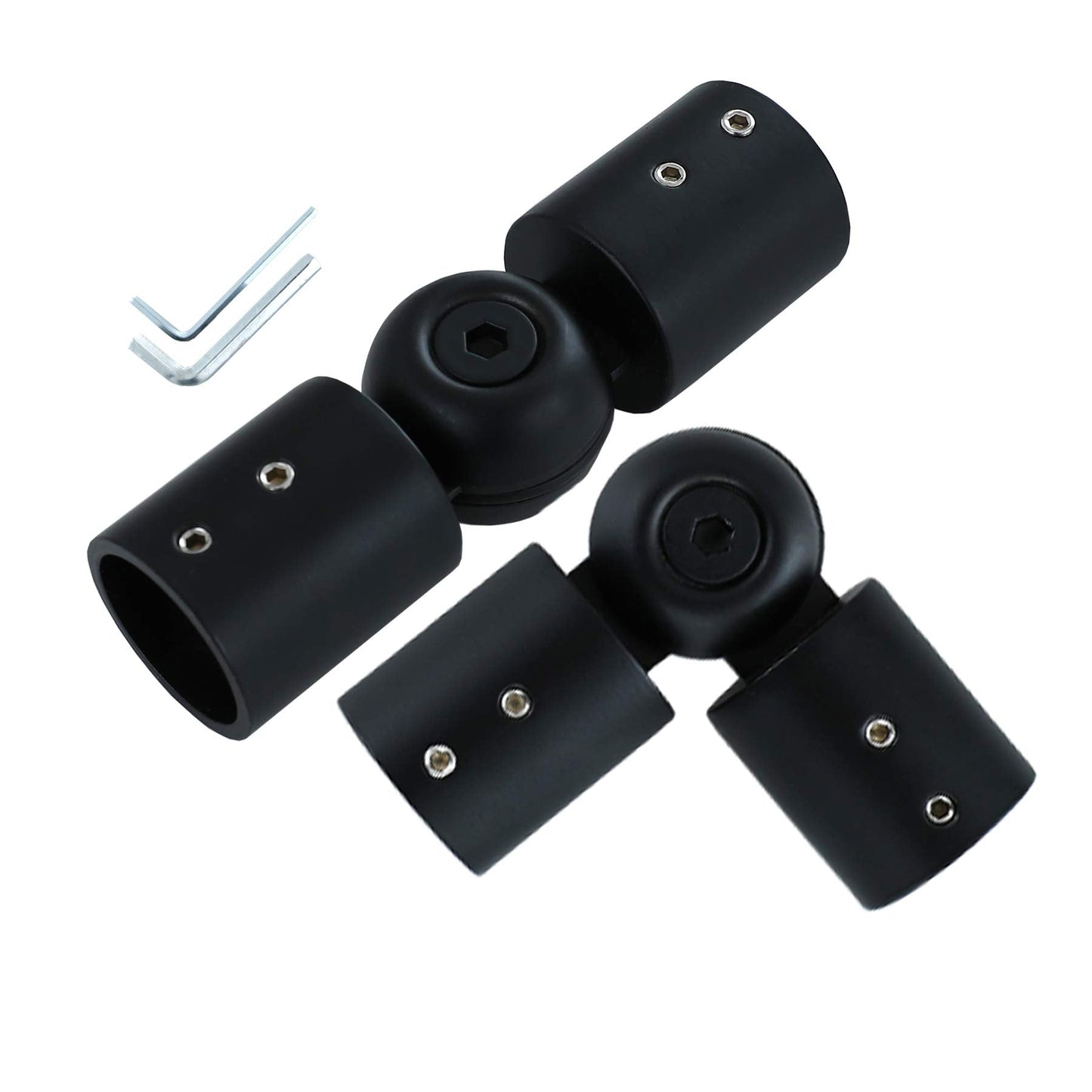 1 1/8" Window Corner Curtain Rod Connector 2.8cm Adjustable Curtains Pole Hinged Elbow Extender for Bay Window Curtain or Corner Drapery Blinds Rods