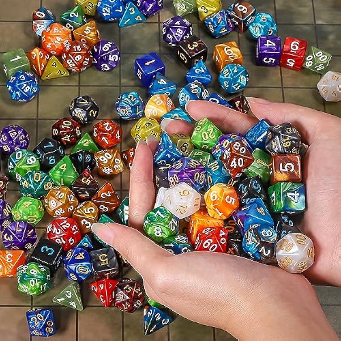 QMAY Polyhedral Dice, Dungeons and Dragons Dice Set 7 Sided Polyhedral DND for MTG RPG Game (20)