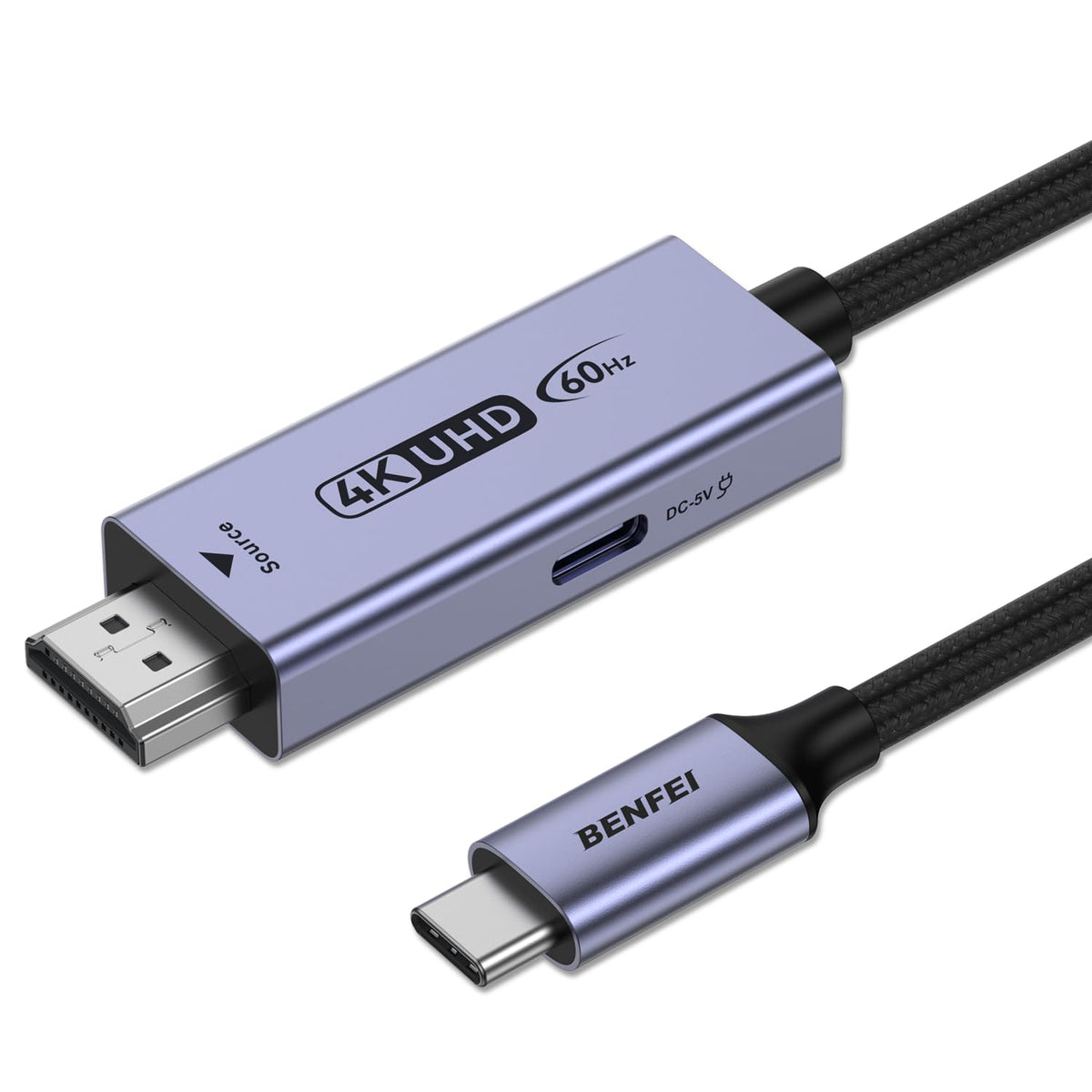 BENFEI HDMI to USB C Cable 6 feet 4K@60Hz, Unidirectional HDMI (Source) to USB-C (Display) Adapter for MacBook, Steam Deck, PS5/4, Nintendo Switch,