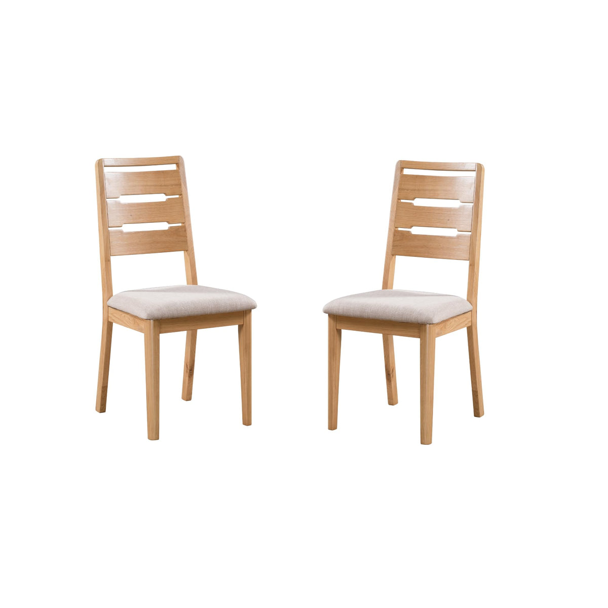 Julian Bowen Curve Set of 2 Dining Chairs, Oak
