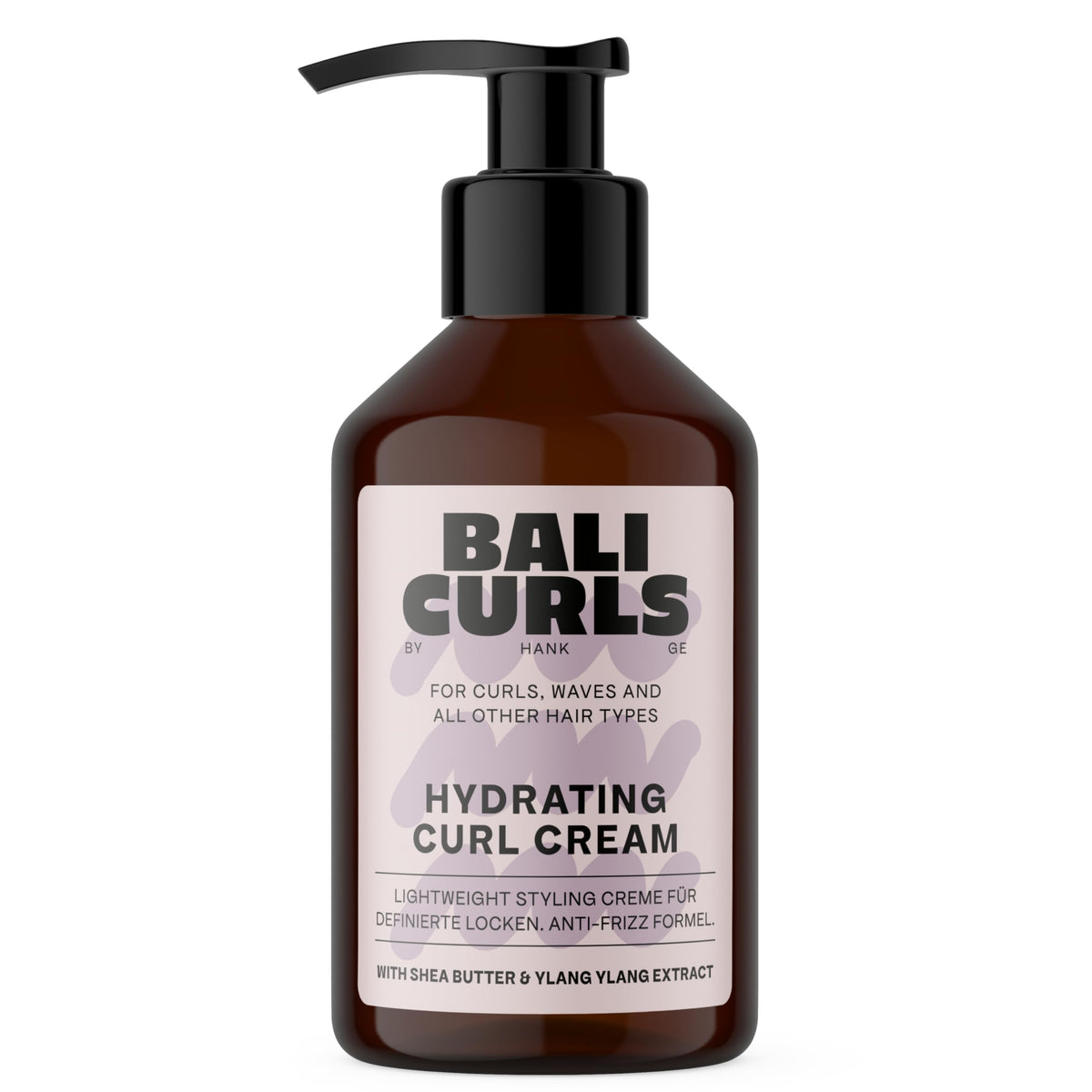Balicurl Hydrating Cream with Moisturizing Shea Butter, Coconut Oil & Ylang-Ylang - Vegan Curl Care for Smooth & Defined Curls - 150 ml