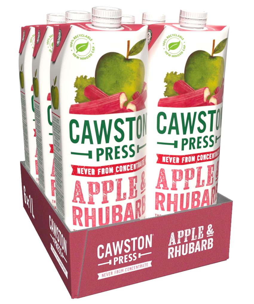 Cawston Press Apple & Rhubarb Pressed Juice 1L (Pack of 6)