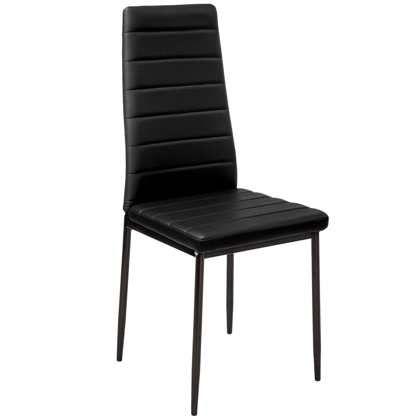 Panana Stunning Modern Faux Leather Black White 4/6 Chair Set for Dining Kitchen Room (Black, 6PCS)
