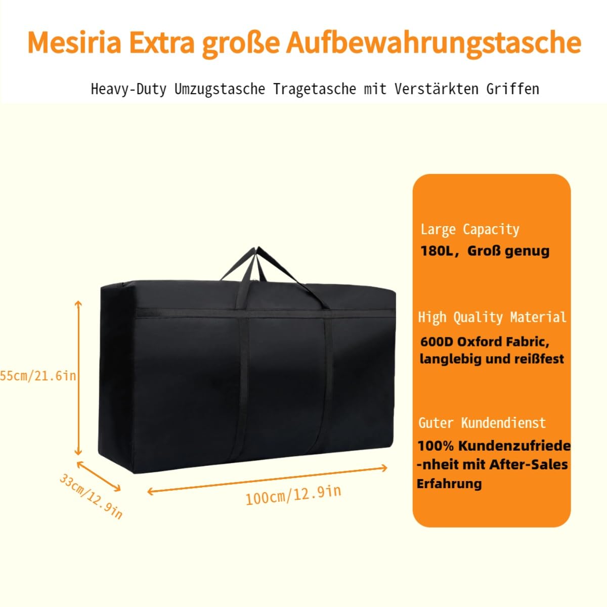 Large Storage Bags, 600D Oxford Strong Storage Bag Heavy Duty Moving Bag, Carry Bag with Reinforced Handles for Under-Bed Storage Bedding, Blankets