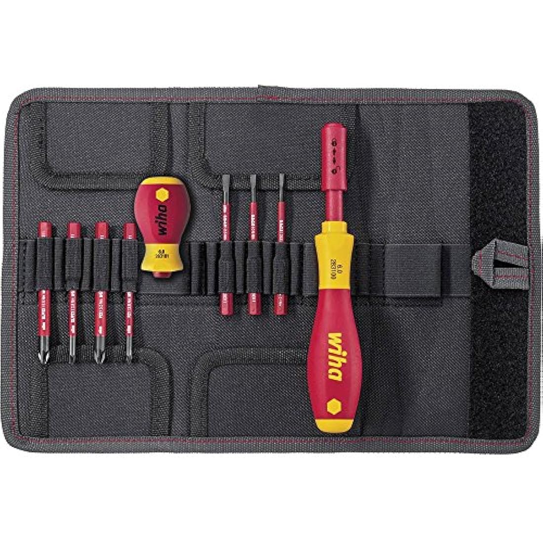 Wiha 9pc Screwdriver and bit set slimVario screwdriver Slotted Phillips Pozidriv 2831 T9 01