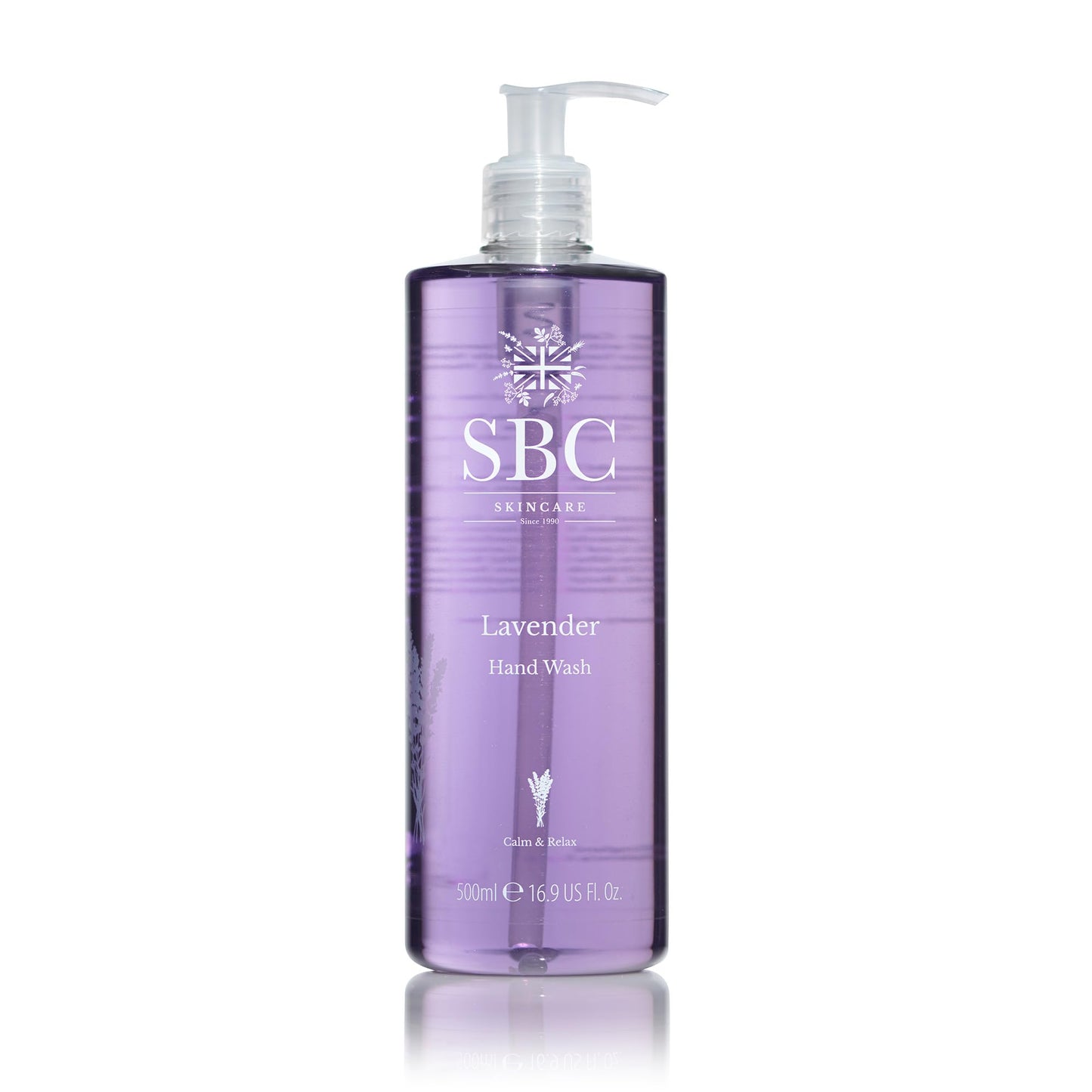 SBC Skincare Lavender Hand Wash 500ml - 100% Natural Fragrance with Lavender Essential Oil and Vitamin E