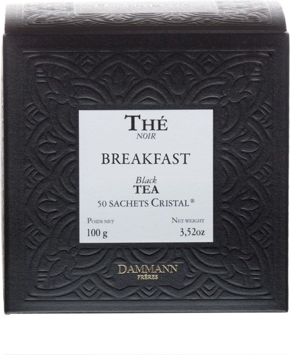 Dammann Breakfast Tea Cristal Teabags (Pack of 1, Total 50 Teabags)
