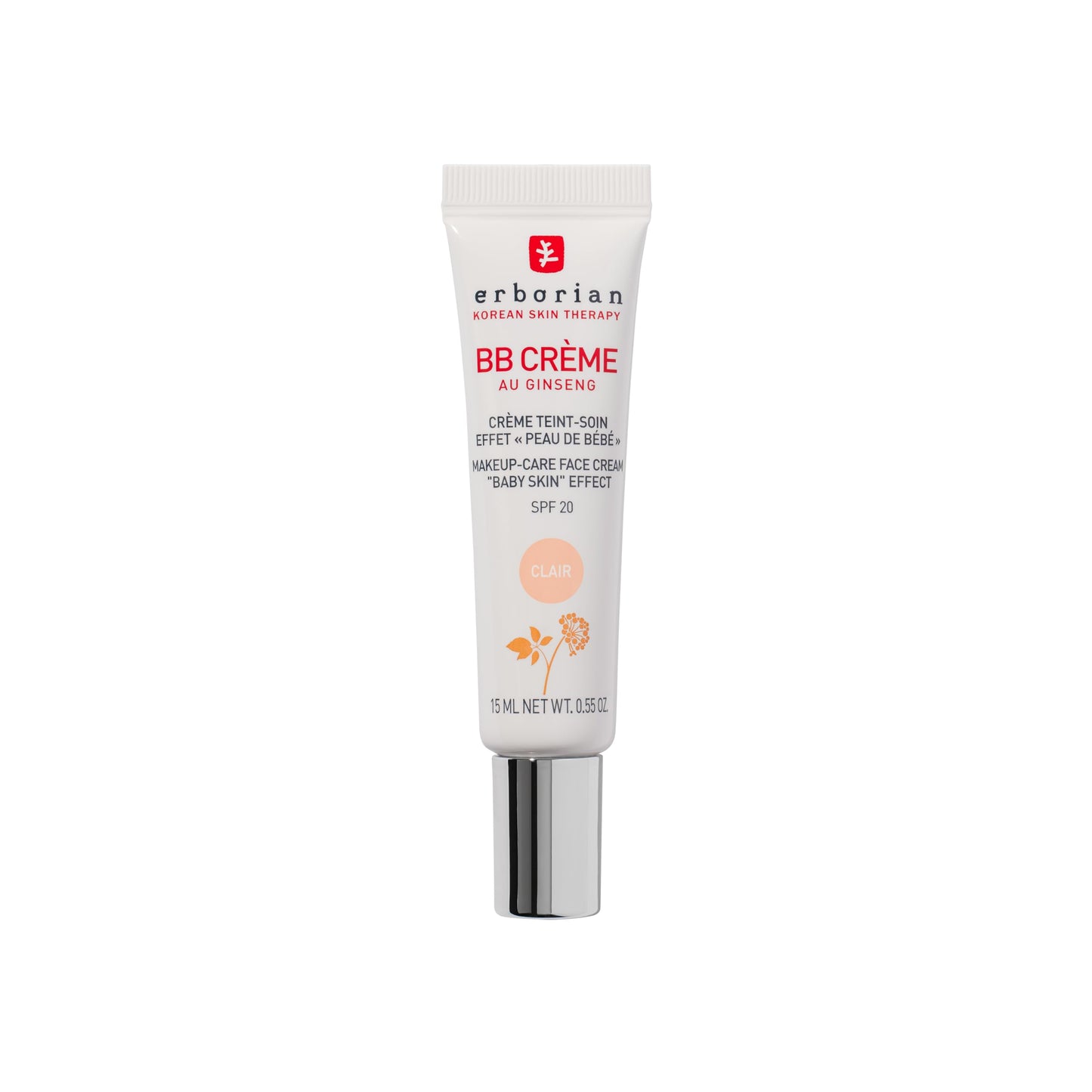 Erborian - BB Cream With Ginseng - Complexion Cream - "Baby Skin" Effect - Korean Cosmetic Treatment 5 -In -1 For SPF 20 - Clair 15 ml