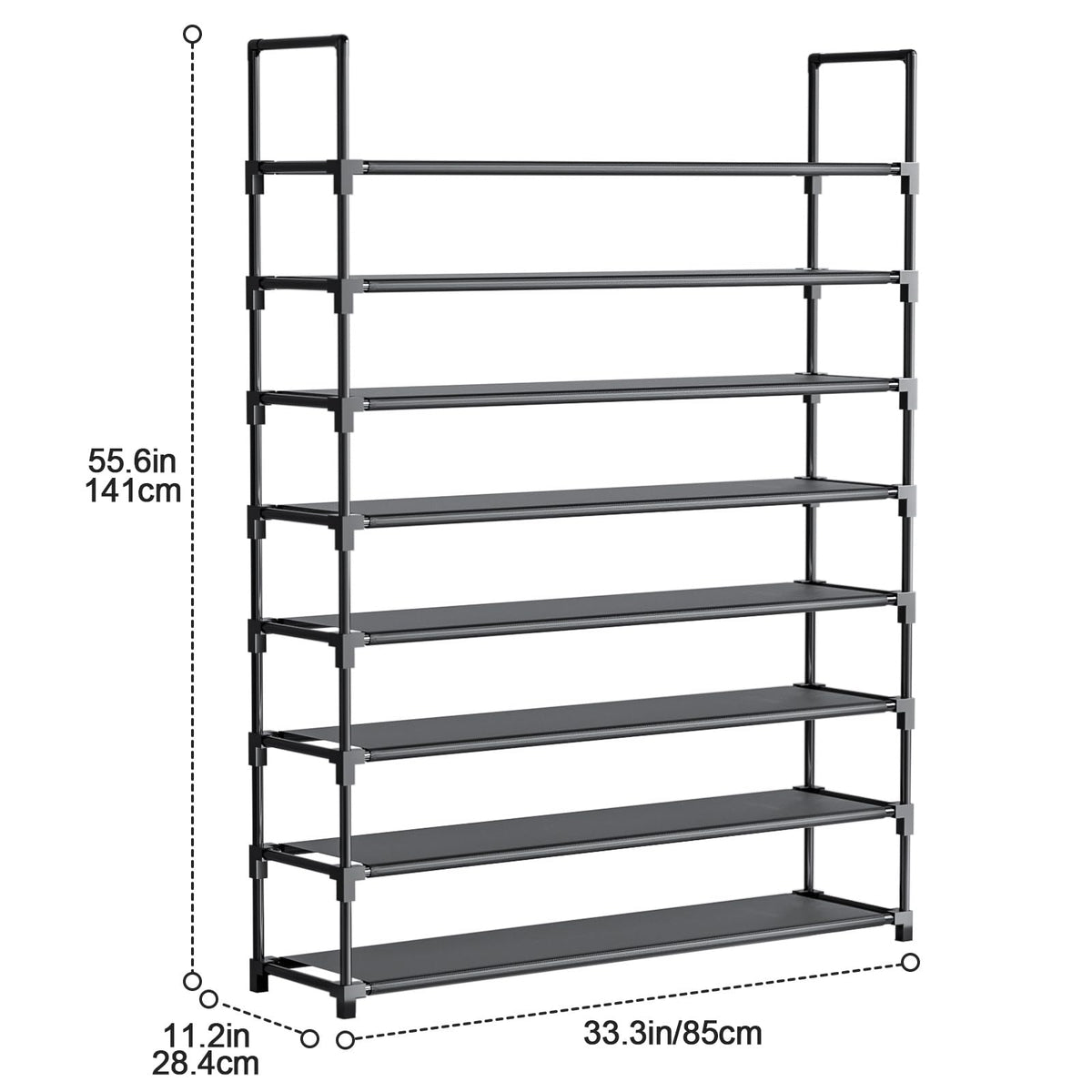 OYREL Shoe Rack 8 Tier 32-40 Pairs Shoes, Shoe Storage Large with Hooks