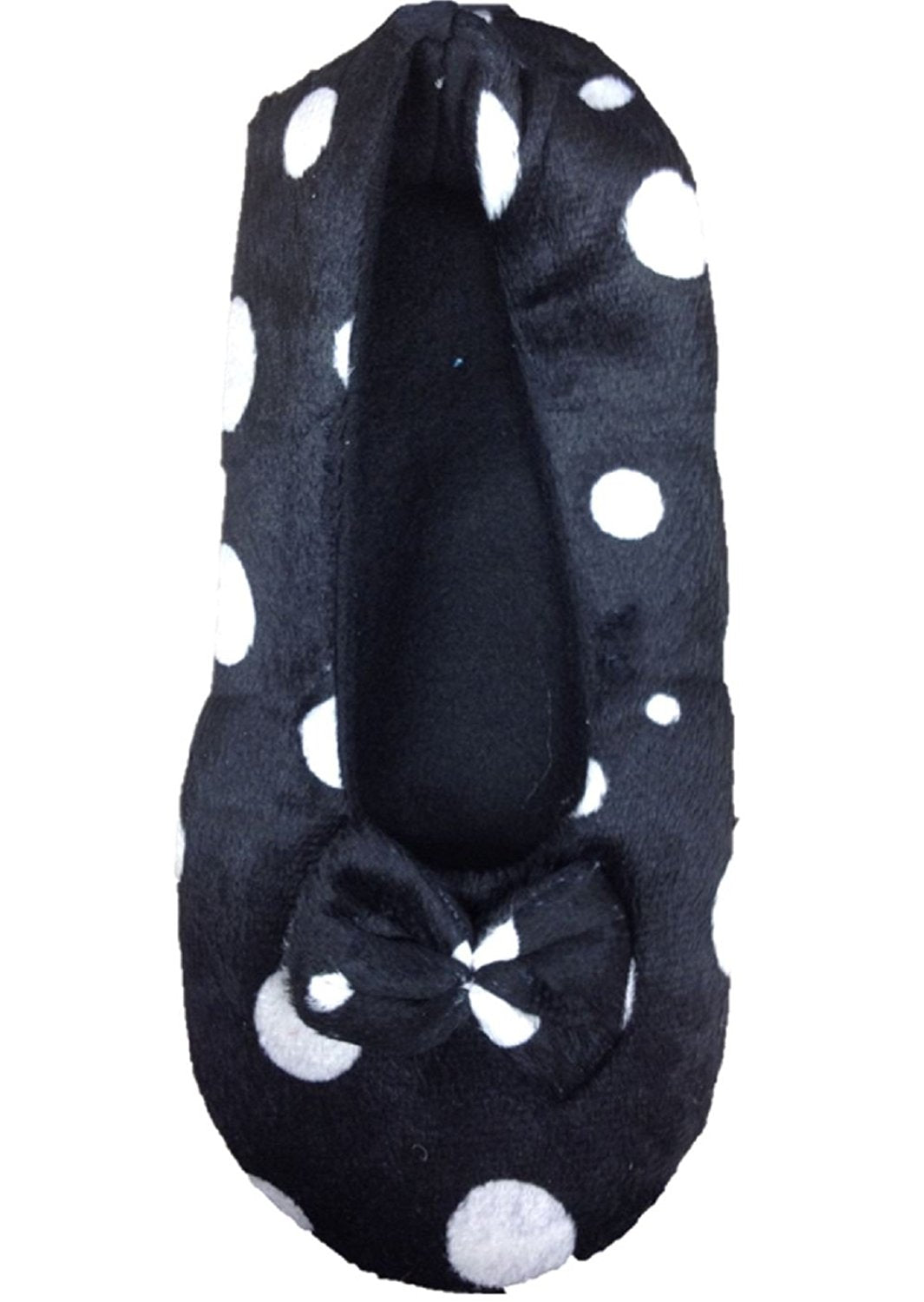 Ladies Tootsies Ballerina Slippers SK818 Black Spot