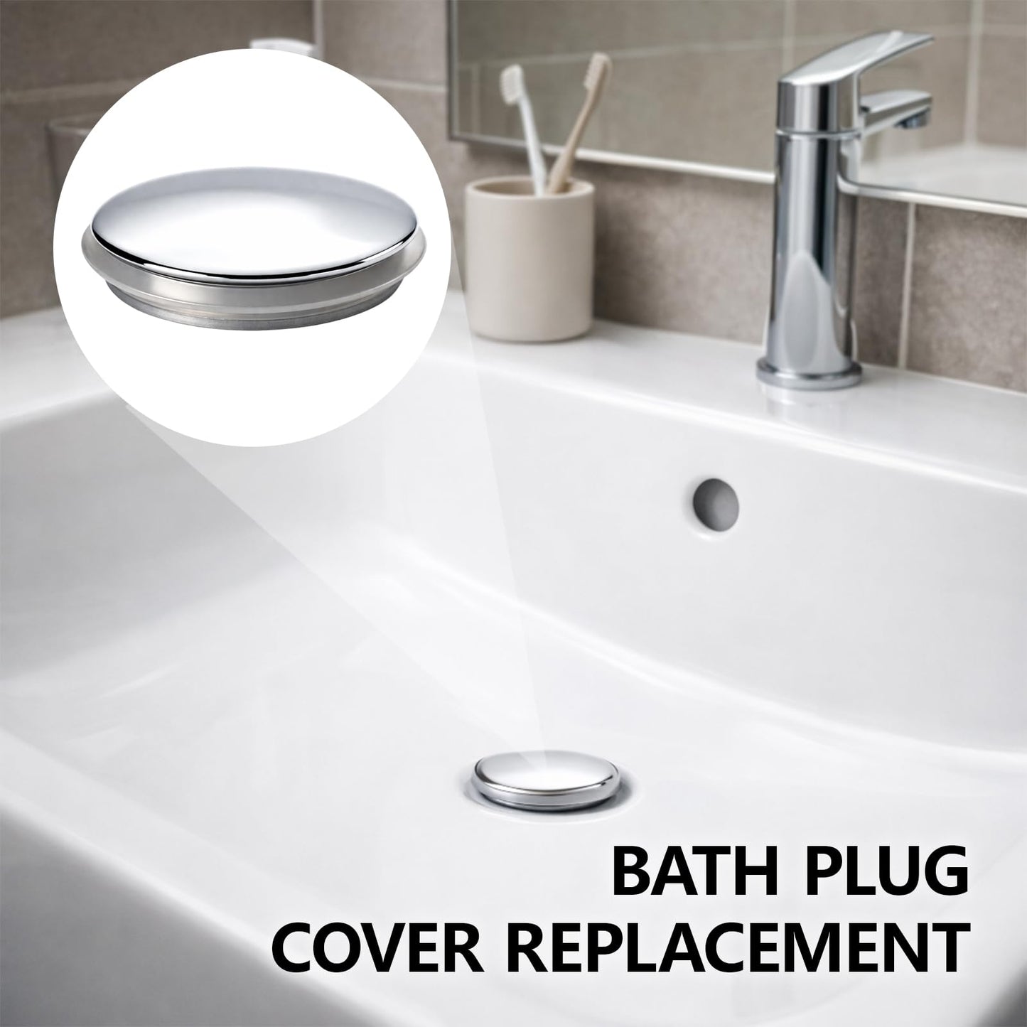 4 Pack 35mm Brass Pop Up Sink Plug Replacement