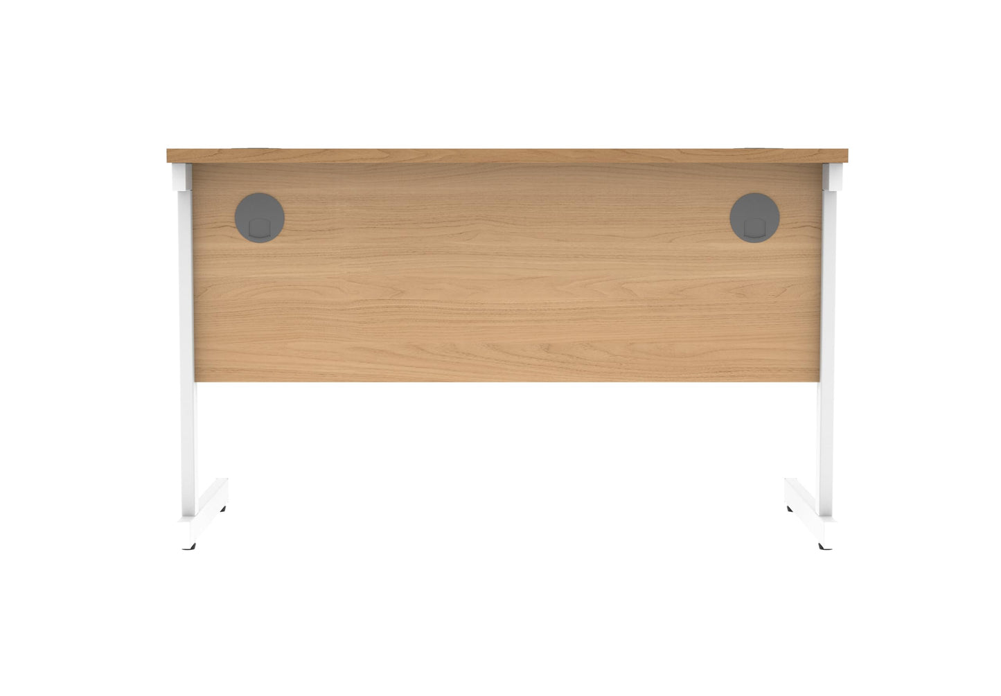 Office Hippo Essentials Rectangular Writing Computer Work Place, Home Office Desk with Cable Port Management, MFC, Norwegian Beech, 120x60cm