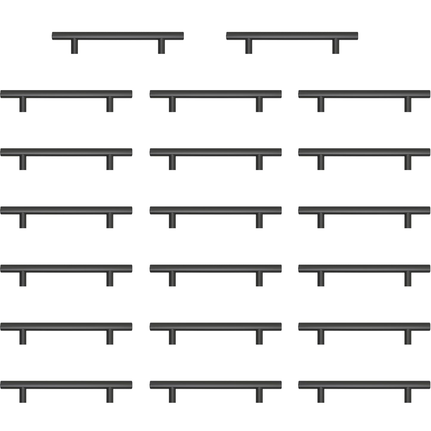 AwmnSrman Kitchen Cupboard Handles Black 20 Pack 128 mm(5 inch) Hole Center, Powder Coated Stainless Steel Installation of Holes