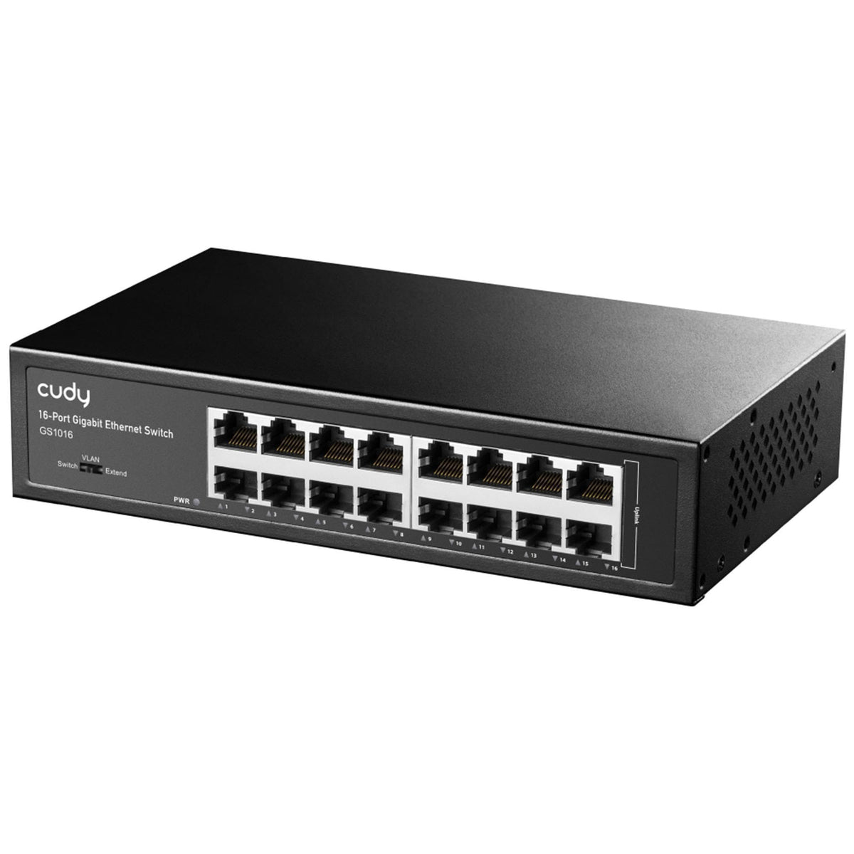 Cudy GS1016 16 Port Gigabit Ethernet Network Unmanaged Switch, Desktop/ Wall-Mount, Fanless, Sturdy Metal / Shielded Ports, Traffic Optimization