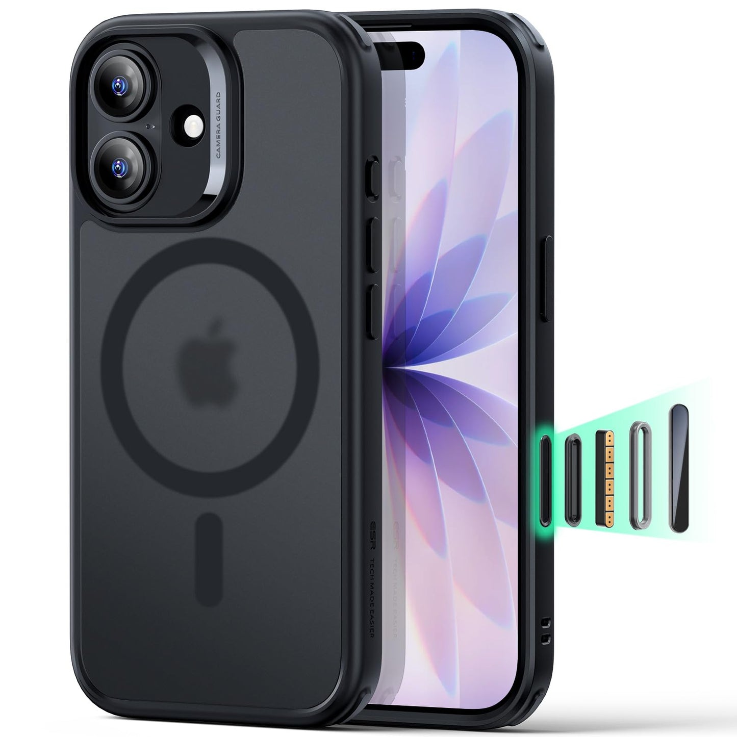ESR for iPhone 17 Case, Military-Grade Drop Protection, Shock-Absorbing Air Guard Corners, Camera Control Cover, Compatible with MagSafe Accessories,