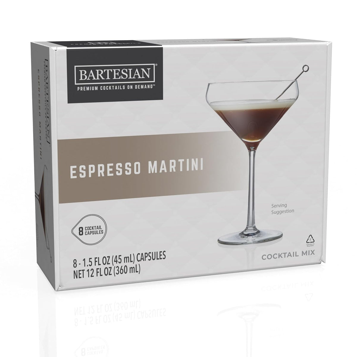 Bartesian Espresso Martini Cocktail Mix - Cocktail Mixer Ingredients for Vodka Cocktail - Drink Pods for Bartesian Cocktail Machine - Non-Alcoholic
