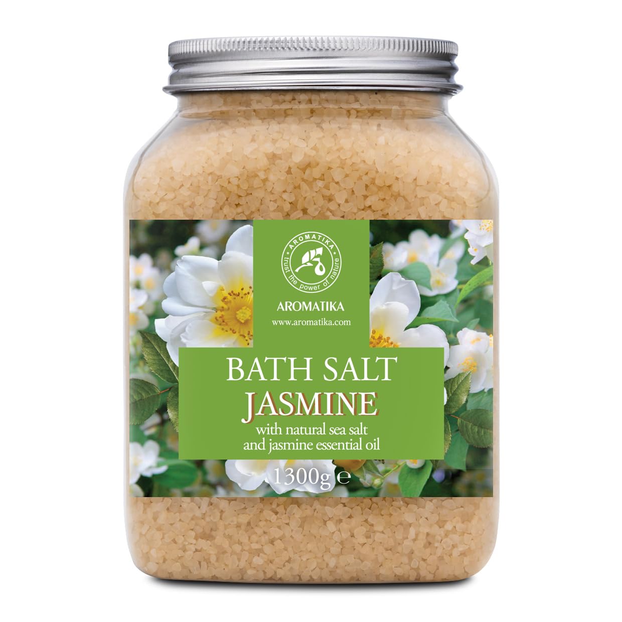 Bath Sea Salt Jasmine 1300g - Bath Salts with Jasmine Essential Oil for Bath Soak - Relaxing Bath - Beauty - Body Care - Relaxation - Good Sleep -