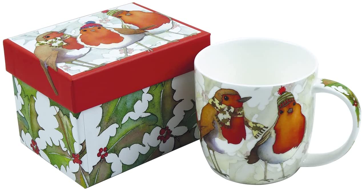 Fine China Christmas Robin Mug Comes With A Gift Box