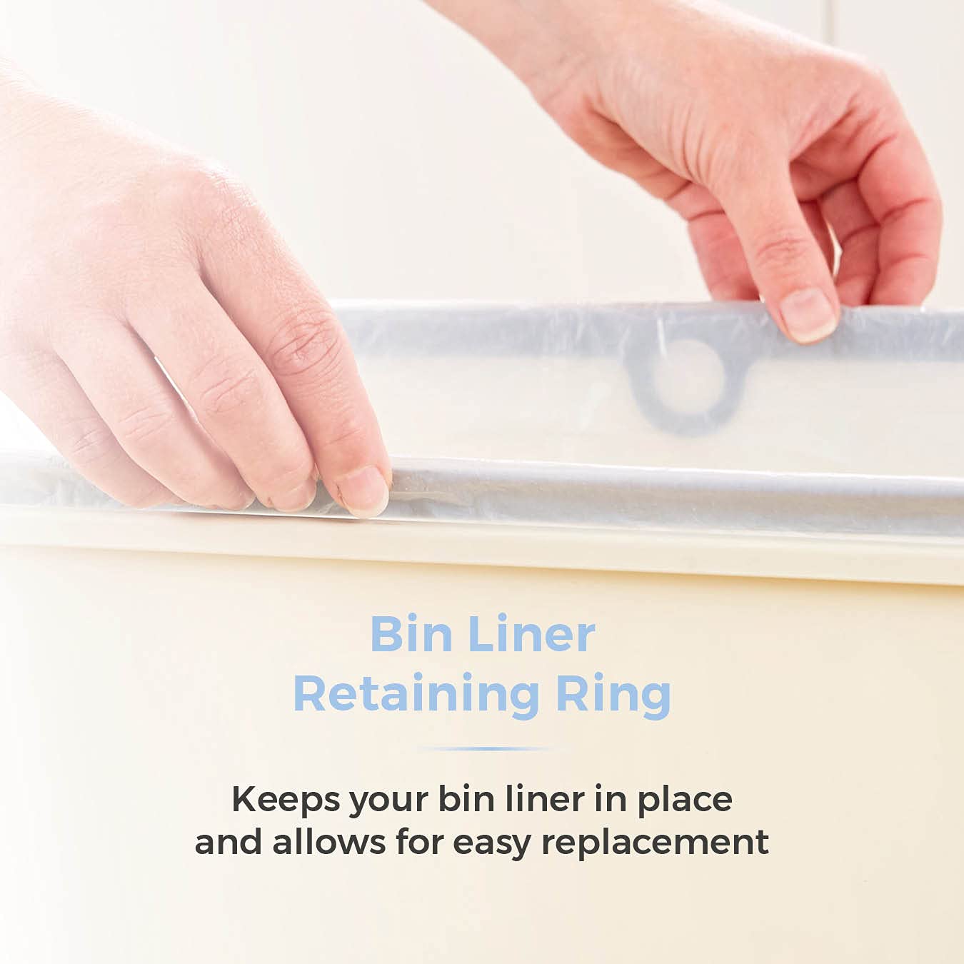 Tower T838005C Sensor Bin with Retainer Ring, Battery-Operated, 50L, Cream