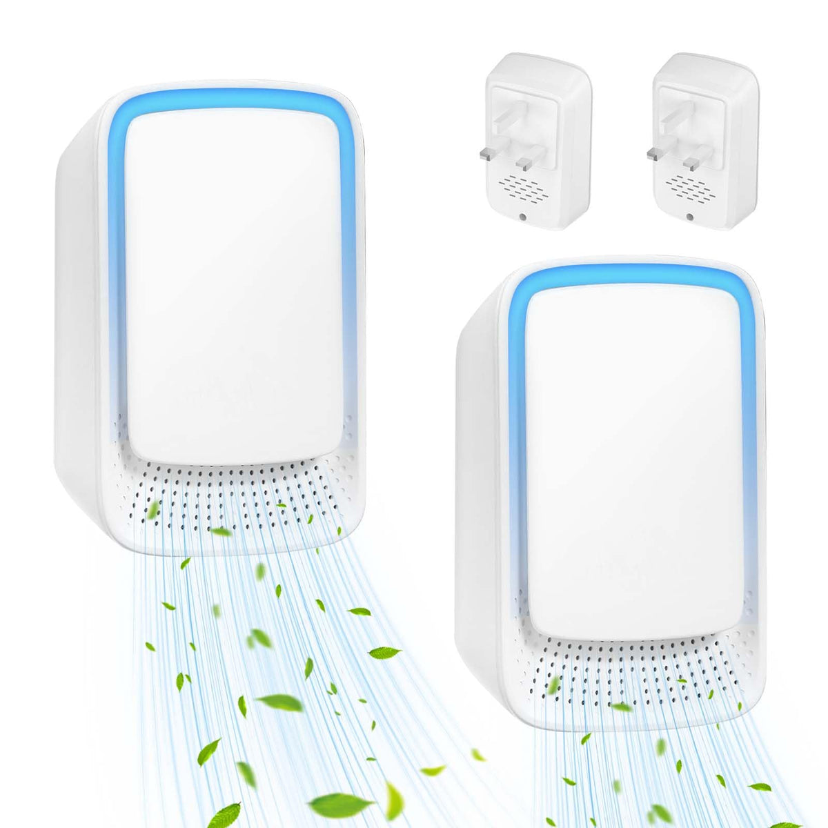 Air Purifier for Bedroom Home, 2 Pack Plug In Negative Ion Air Purifier, Portable Quiet Ioniser for Smokers, Reduces Odours from